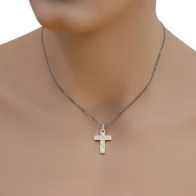 Σταυρός Ανδρικός  Λευκόχρυσος Κ14 με  Σαγρέ & Ματ Φινίρισμα SKU-46006