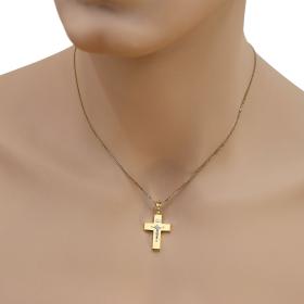 Σταυρός Ανδρικός Χρυσός & Λευκόχρυσος Κ18 SKU-46014