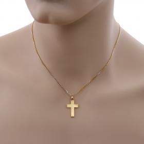 Σταυρός Χρυσός & Λευκόχρυσος Κ14 Διπλής Όψεως SKU-46181