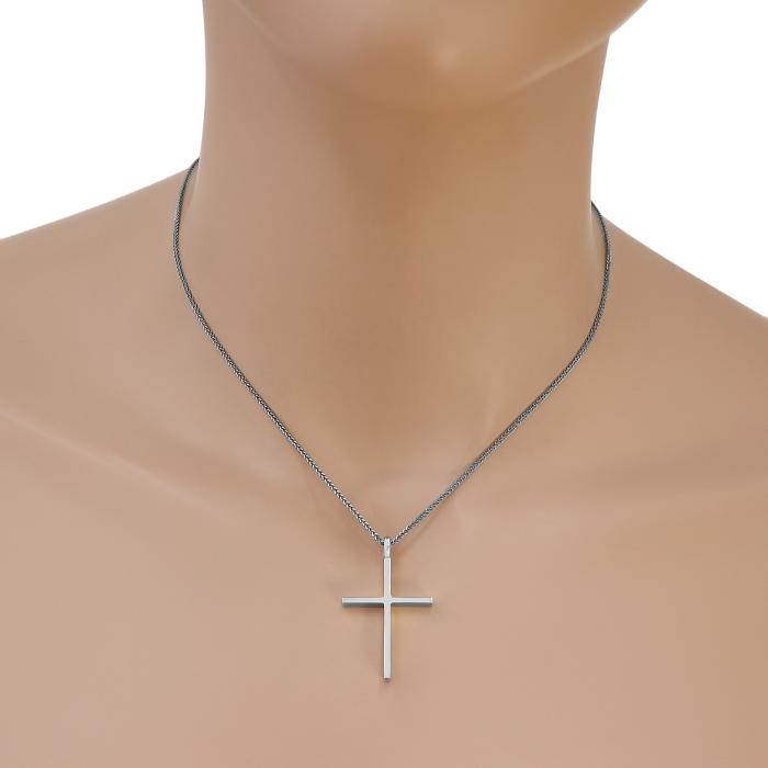 Σταυρός Λευκόχρυσος Κ14 με Αλυσίδα SKU-46185