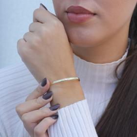 Βραχιόλι Χειροπέδα Χρυσός Κ14 με Λουστρέ Φινίρισμα SKU-47751