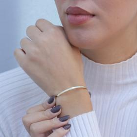 Βραχιόλι Χειροπέδα Χρυσός Κ14 με Λουστρέ Φινίρισμα SKU-47752