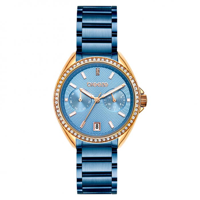SKU-47935 / BREEZE Royalisse Crystals Blue Stainless Steel Bracelet
