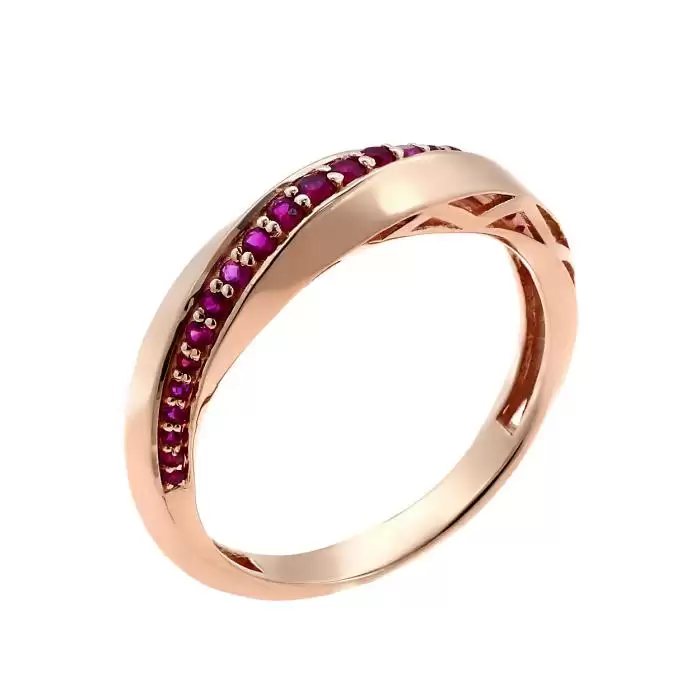SKU-47057 / Δαχτυλίδι Ροζ Χρυσός Κ18 με Ρουμπίνια