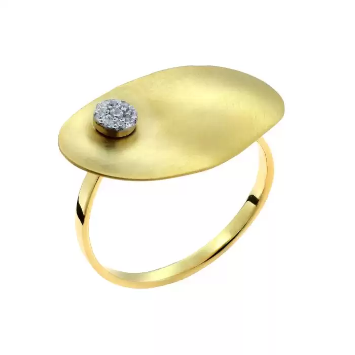 SKU-47090 / Δαχτυλίδι Χειροποίητο Χρυσός Κ14 με Ζιργκόν 