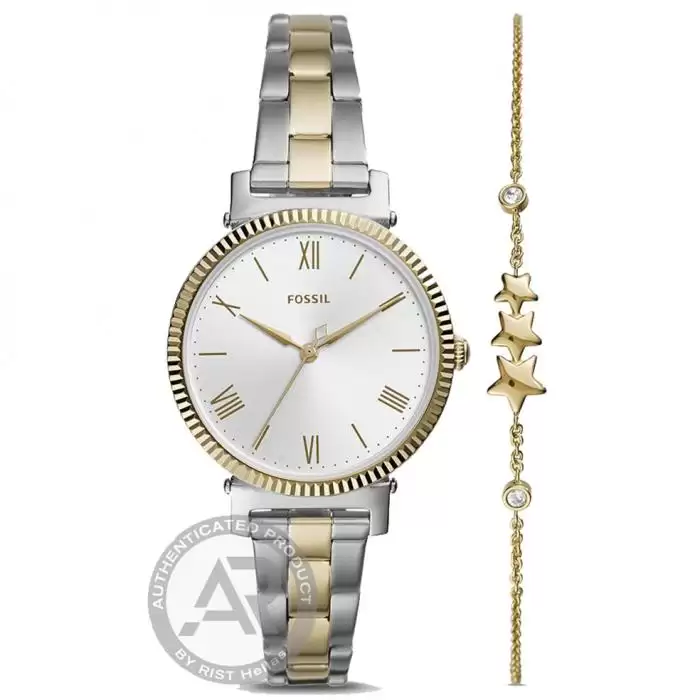SKU-47077 / FOSSIL Daisy Two Tone Stainless Steel Bracelet Gift Box