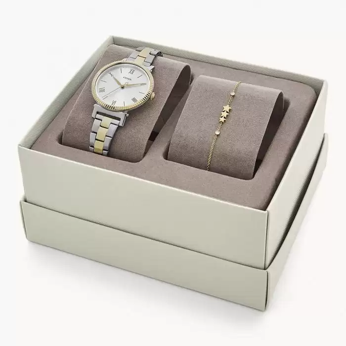 SKU-47077 / FOSSIL Daisy Two Tone Stainless Steel Bracelet Gift Box