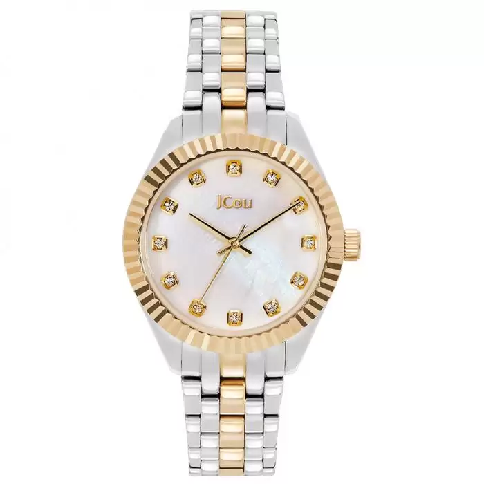 SKU-47444 / JCOU Lucille Crystals Two Tone Stainless Steel Bracelet
