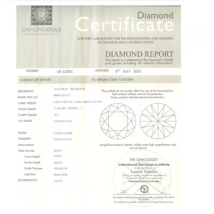 SKU-47721 / Μονόπετρο DiamondJools Λευκόχρυσος Κ18 με Διαμάντια