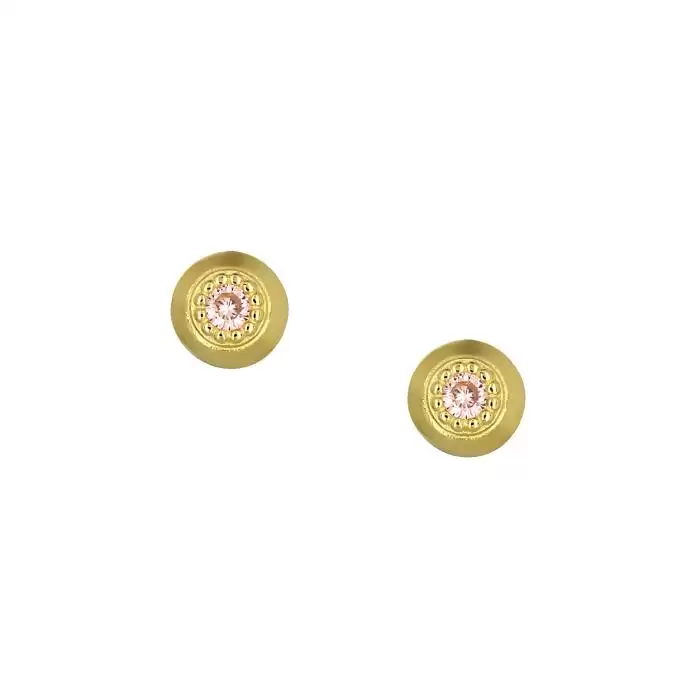 SKU-47286 / Σκουλαρίκια Μονόπετρο Χρυσός Κ9 με Ζιργκόν