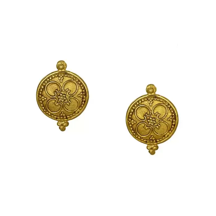 SKU-47433 / Σκουλαρίκια Χειροποίητα Βυζαντινά Χρυσός Κ14 