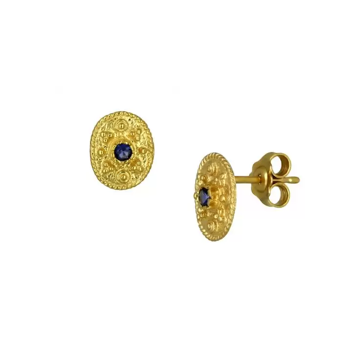 Σκουλαρίκια Καρφωτά Χρυσός Κ14 με Ζιργκόν