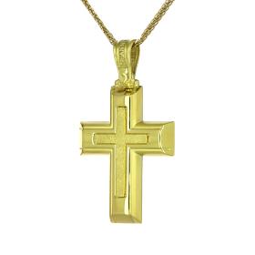 Σταυρός Κλασικός Ανδρικός Χρυσός Κ14 SKU-47208