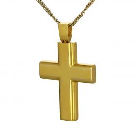 Σταυρός Ανδρικός Χρυσός Κ14 με Λουστρέ Φινίρισμα SKU-47219