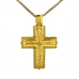 Σταυρός Χειροποίητος Χρυσός Κ14 SKU-47221