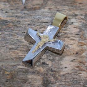 Σταυρός Χρυσός & Λευκόχρυσος Κ14 με τον Εσταυρωμένο SKU-47222