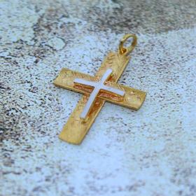 Σταυρός Χρυσός & Λευκόχρυσος Κ14 Διπλής Όψεως SKU-47223