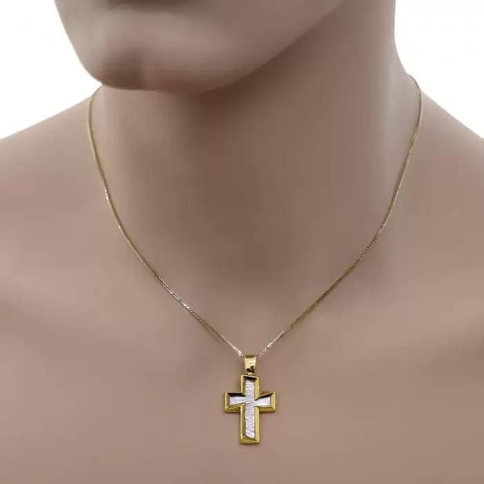 Σταυρός Χρυσός & Λευκόχρυσος Κ14 SKU-47225