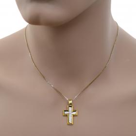 Σταυρός Χρυσός & Λευκόχρυσος Κ14 SKU-47225