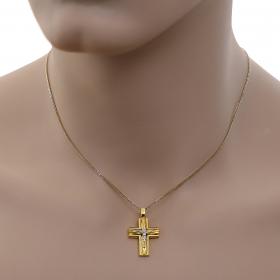 Σταυρός Χρυσός & Λευκόχρυσος Κ14 με τον Εσταυρωμένο SKU-47226