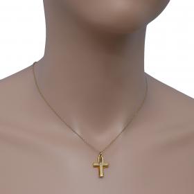 Σταυρός Χρυσός & Λευκόχρυσος Κ14 Διπλής Όψεως SKU-47233