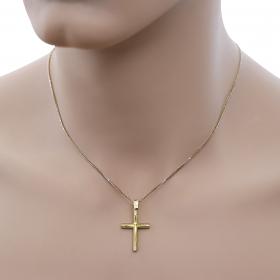 Σταυρός Χειροποίητος Χρυσός Κ14 Διπλής Όψεως SKU-47553