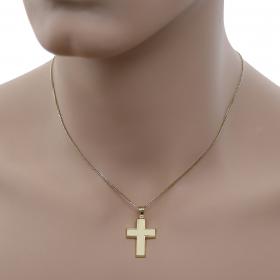 Σταυρός Ανδρικος Χρυσός Κ14 με Λουστρέ Φινίρισμα SKU-47561