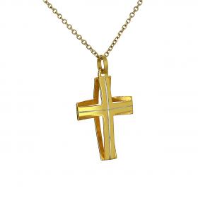 Σταυρός Χρυσός & Λευκόχρυσος Κ14 Διπλής Όψεως SKU-47233