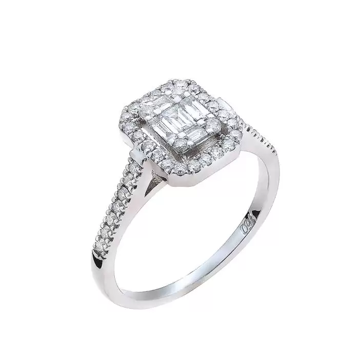SKU-48089 / Δαχτυλίδι Λευκόχρυσος Κ18 με Διαμάντια
