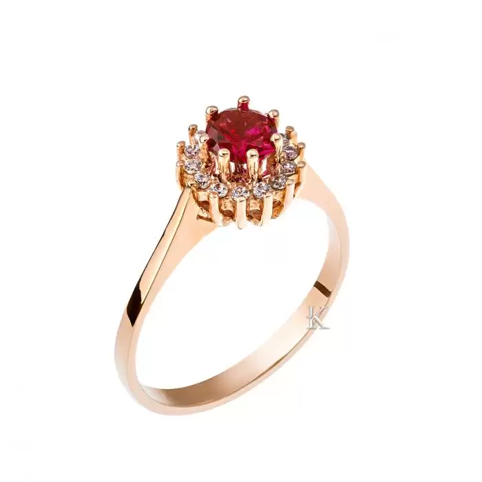 SKU-48485 / Δαχτυλίδι Ροζ Χρυσός Κ18  με Ρουμπίνι & Διαμάντια