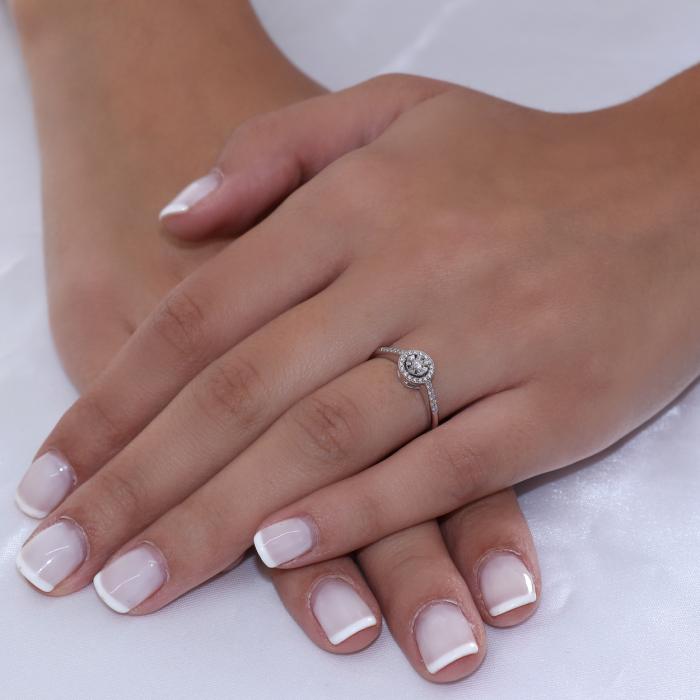 Δαχτυλίδι Ροζέτα Λευκόχρυσος Κ18 με Διαμάντια