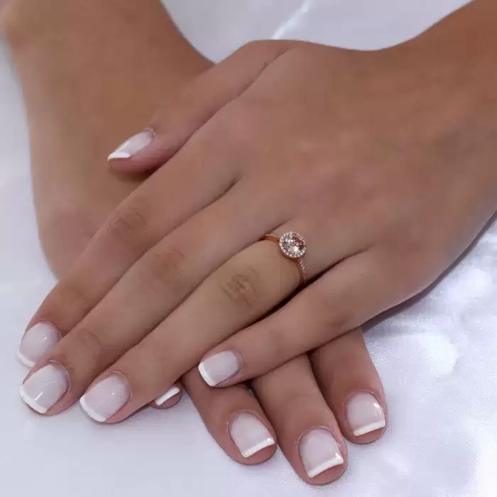 Δαχτυλίδι Ροζέτα Ροζ Χρυσός K18 με Μοργκανίτη & Διαμάντια