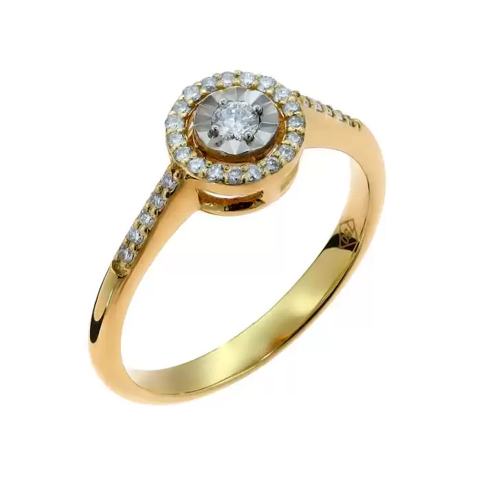 SKU-48093 / Δαχτυλίδι Ροζέτα Χρυσός & Λευκόχρυσος Κ18 με Διαμάντια