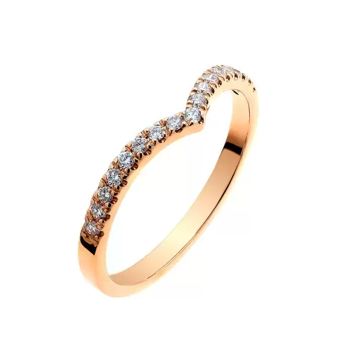 SKU-48444 /  Δαχτυλίδι Σειρέ Ροζ Χρυσός Κ18 με Διαμάντια