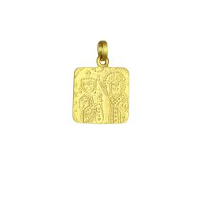 Παιδικό Φυλαχτό Κωνσταντινάτο Διπλής Όψεως Χρυσός K9 SKU-48508