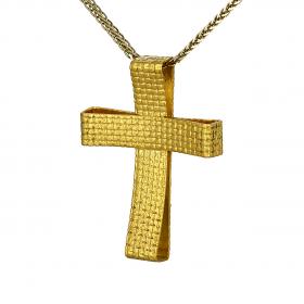 Μοντέρνος Σταυρός Χρυσός Κ18 SKU-48028