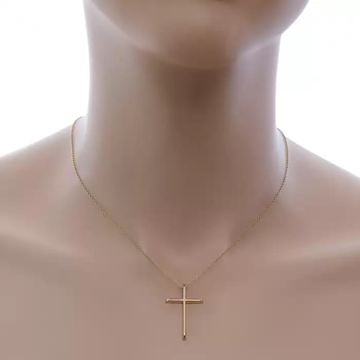 Σταυρός Χρυσός Κ14 με Λουστρέ Φινίρισμα SKU-48030