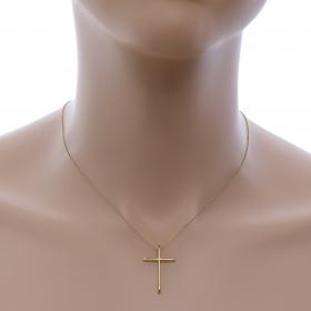 Σταυρός Χρυσός Κ14 με Λουστρέ Φινίρισμα SKU-48030