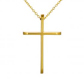 Σταυρός Χρυσός Κ14 με Λουστρέ Φινίρισμα SKU-48030