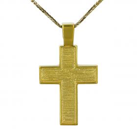 Σταυρός Χρυσός & Λευκόχρυσος Κ9 Διπλής Όψεως SKU-48594