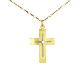 Σταυρός Χρυσός & Λευκόχρυσος Κ9 SKU-48499