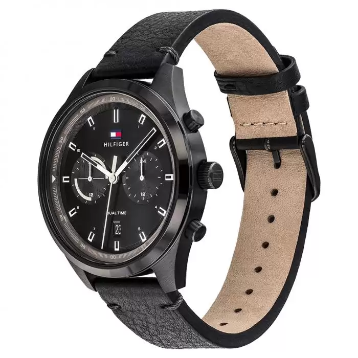 Ανδρικό Ρολόι TOMMY HILFIGER Bennett με Μαύρο Καντράν SKU-48608