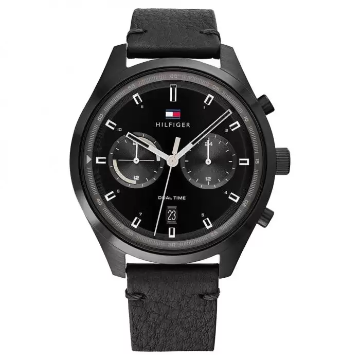 Ανδρικό Ρολόι TOMMY HILFIGER Bennett με Μαύρο Καντράν SKU-48608