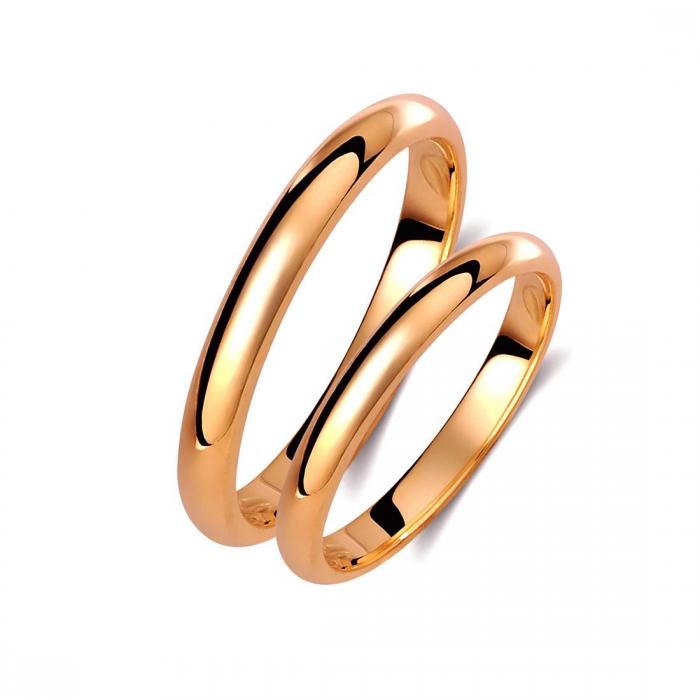 Βέρες Γάμου Jeweler Ανατομικές Ροζ Χρυσός Κ9-Κ14-Κ18