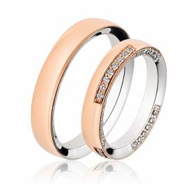 Βέρες Γάμου Jeweler Λευκόχρυσος & Ρόζ Χρυσός, Κ9-Κ14-Κ18 SKU-49899