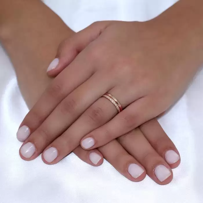 SKU-49345 / Βέρες Γάμου Jeweler με Φάλτσο Ροζ Χρυσός Κ9-Κ14-Κ18
