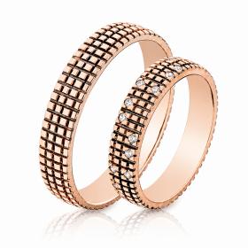 Βέρες Γάμου Jeweler Ρόζ Χρυσός, Κ9-Κ14-Κ18 SKU-49895