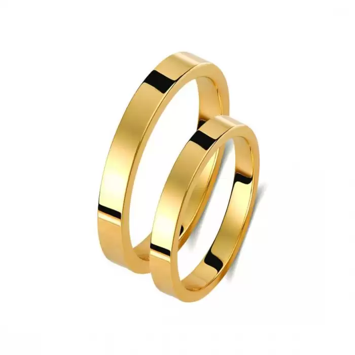 SKU-49369 / Βέρες Γάμου Jeweler Τετράγωνες Ανατομικές Χρυσός Κ9-Κ14-Κ18
