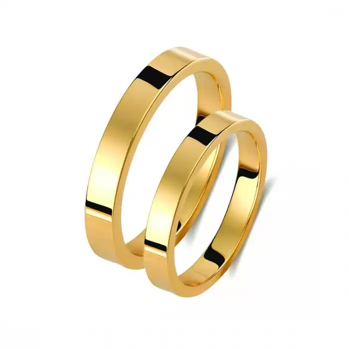 SKU-49375 / Βέρες Γάμου Jeweler Τετράγωνες Ανατομικές Χρυσός Κ9-Κ14-Κ18
