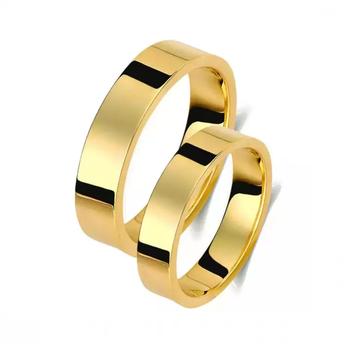 SKU-49424 / Βέρες Γάμου Jeweler Τετράγωνες Ανατομικές Χρυσός Κ9-Κ14-Κ18